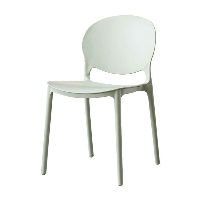 Scandinavian Armless Dining Chairs Stackable Plastic Open Back Side Chair
