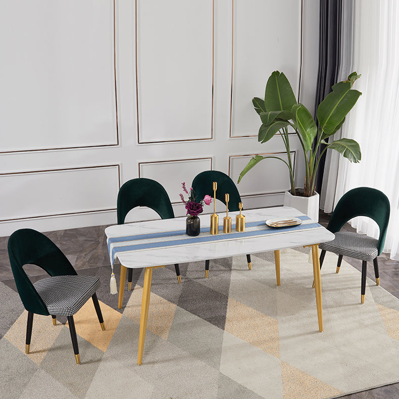 Modern Metal Dining Room Chairs Armless Open Back Dining Side Chair for Home Use
