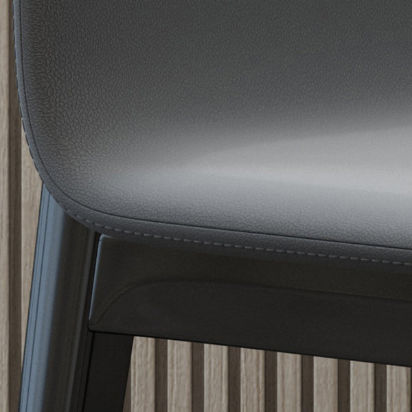 Industrial Rubberwood Solid Back Chair Matte Finish Upholstered Dining Chair with Black Legs