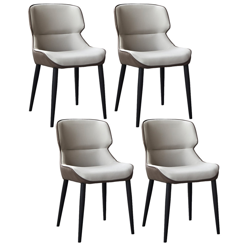 Contemporary Metal Dining Room Chairs Wingback Armless Chair for Home Use