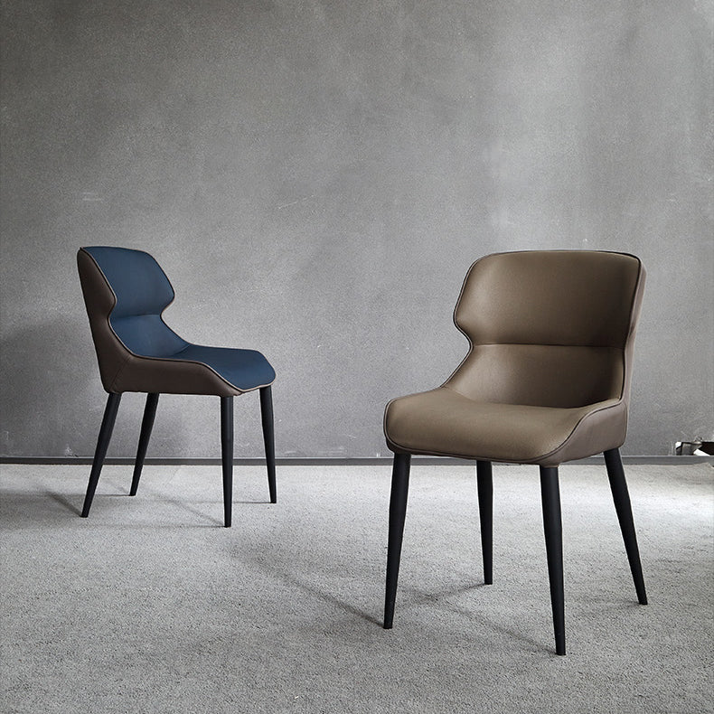 Contemporary Metal Dining Room Chairs Wingback Armless Chair for Home Use