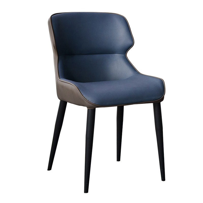 Contemporary Metal Dining Room Chairs Wingback Armless Chair for Home Use
