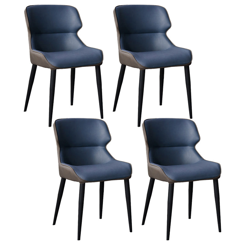 Contemporary Metal Dining Room Chairs Wingback Armless Chair for Home Use