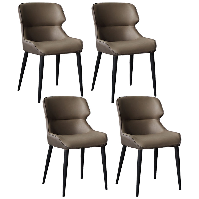 Contemporary Metal Dining Room Chairs Wingback Armless Chair for Home Use