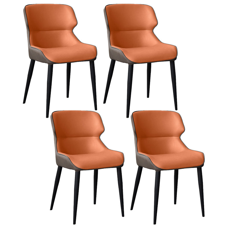 Contemporary Metal Dining Room Chairs Wingback Armless Chair for Home Use
