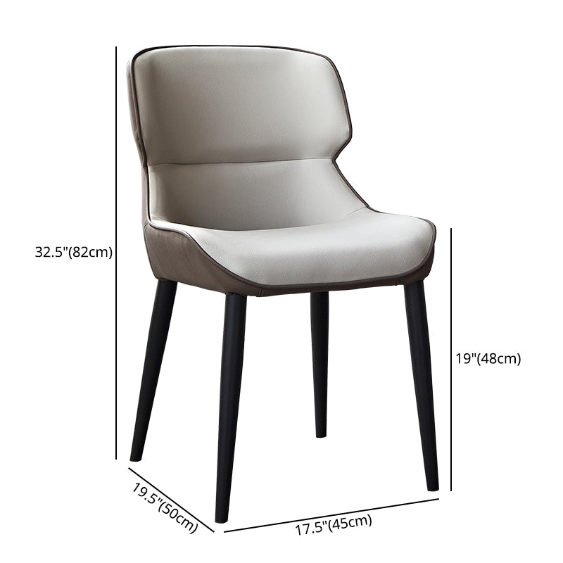 Contemporary Metal Dining Room Chairs Wingback Armless Chair for Home Use