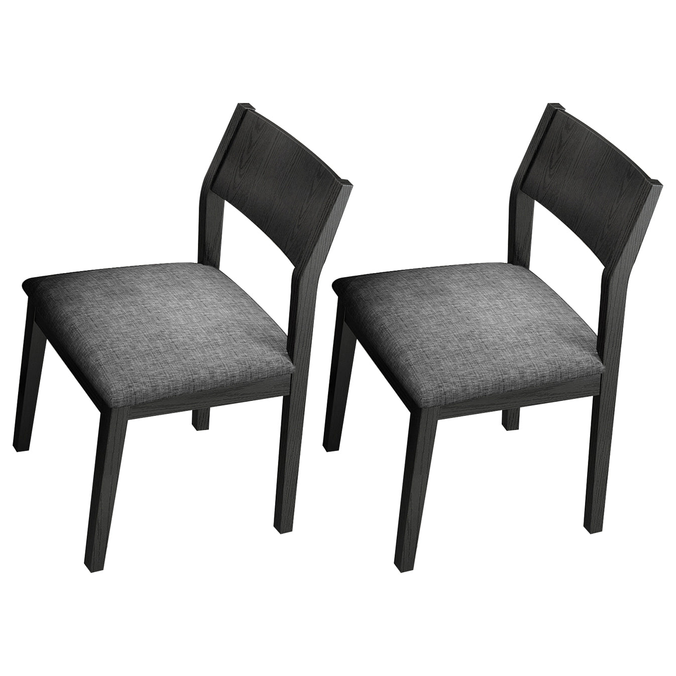 Wood Industrial Restaurant Side Chair Open Back Dining Chair with Black Legs