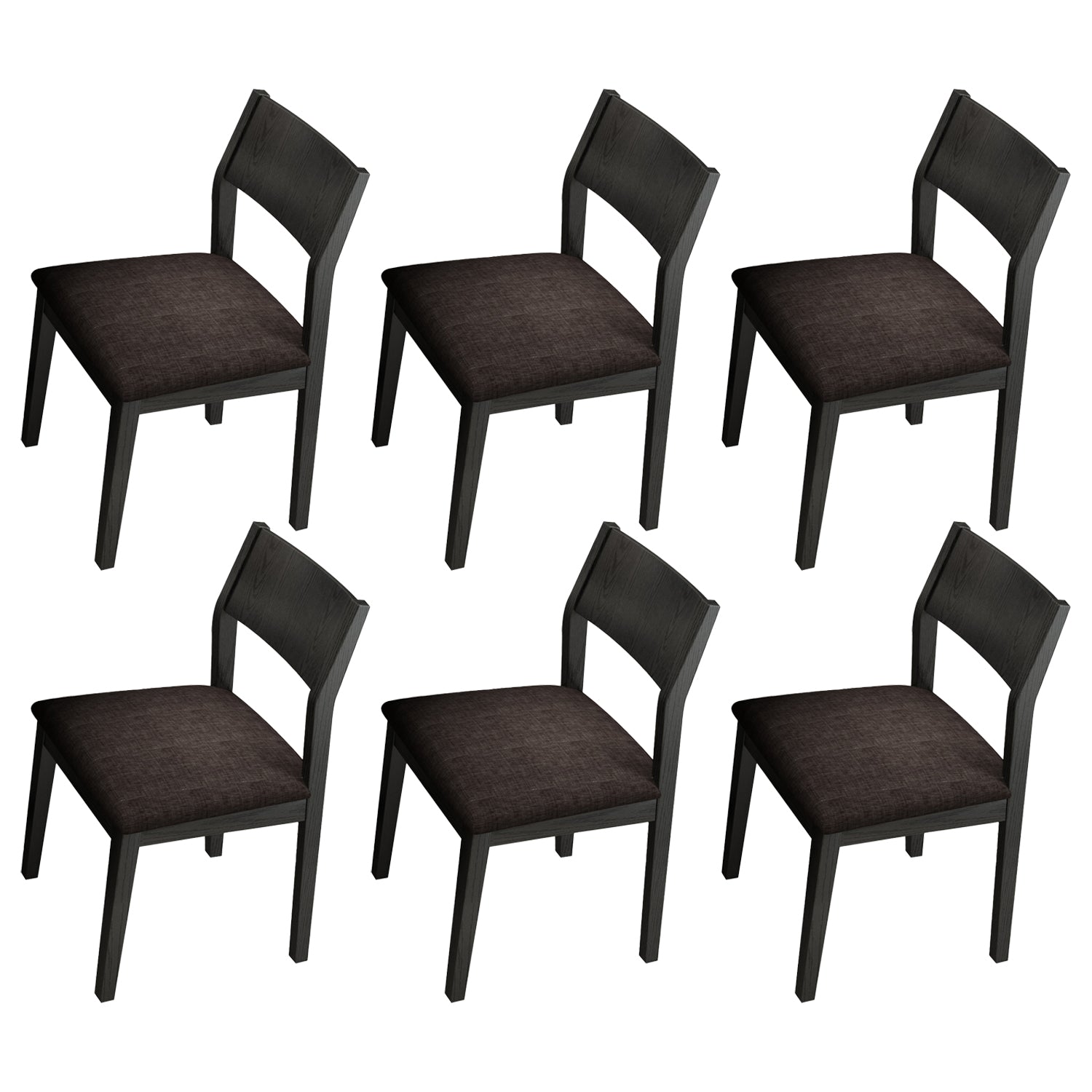 Wood Industrial Restaurant Side Chair Open Back Dining Chair with Black Legs