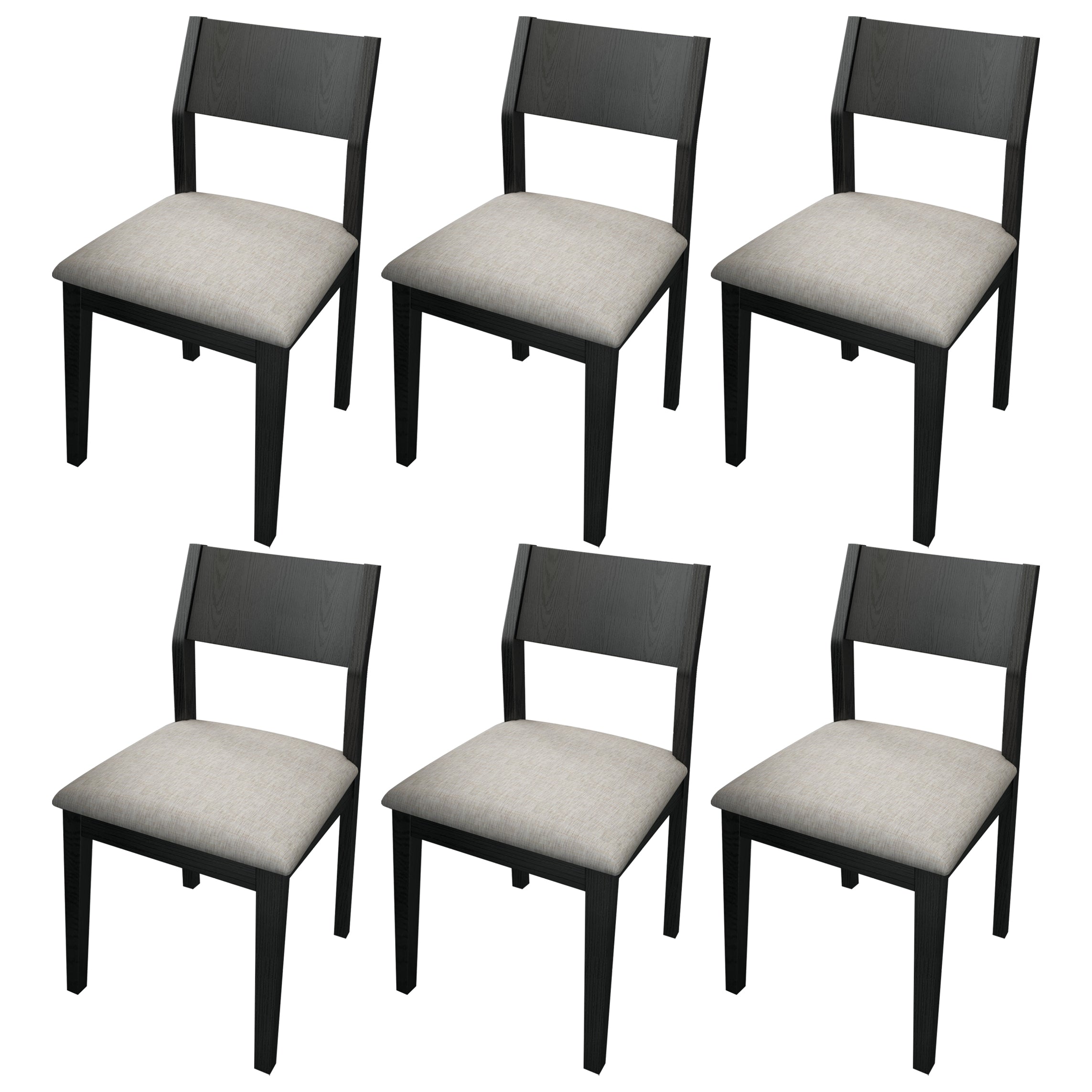 Wood Industrial Restaurant Side Chair Open Back Dining Chair with Black Legs