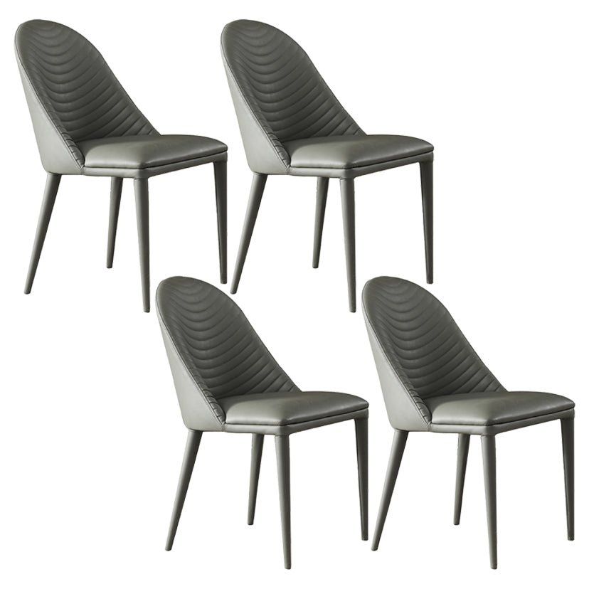 Contemporary Metal Dining Room Chairs Open Back Dining Side Armless Chair for Home Use