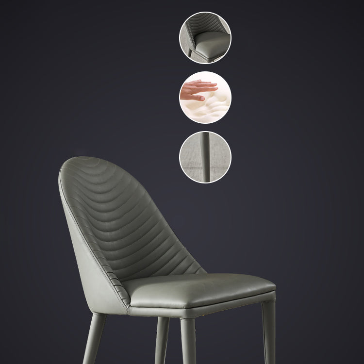 Contemporary Metal Dining Room Chairs Open Back Dining Side Armless Chair for Home Use