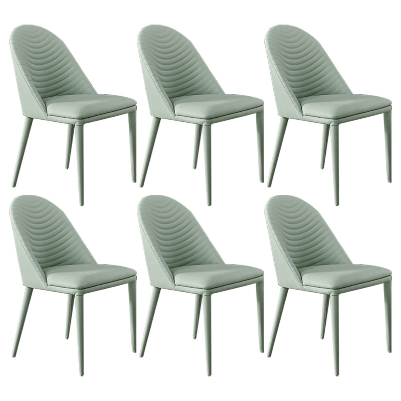 Contemporary Metal Dining Room Chairs Open Back Dining Side Armless Chair for Home Use