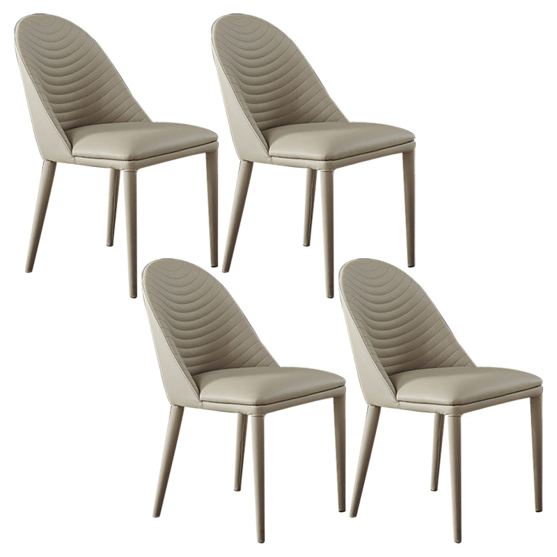 Contemporary Metal Dining Room Chairs Open Back Dining Side Armless Chair for Home Use