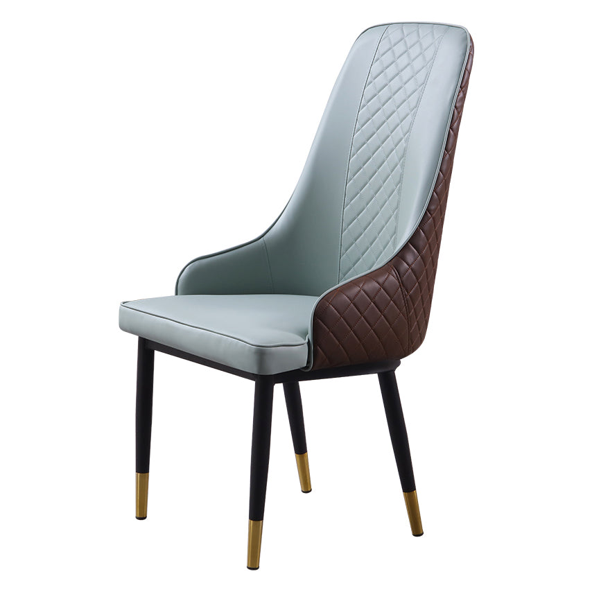 Minimalist Style Upholstered Side Chair Leather Dining Armless Chair for Home Use