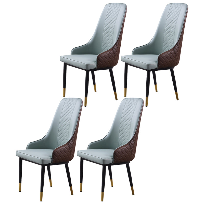 Minimalist Style Upholstered Side Chair Leather Dining Armless Chair for Home Use