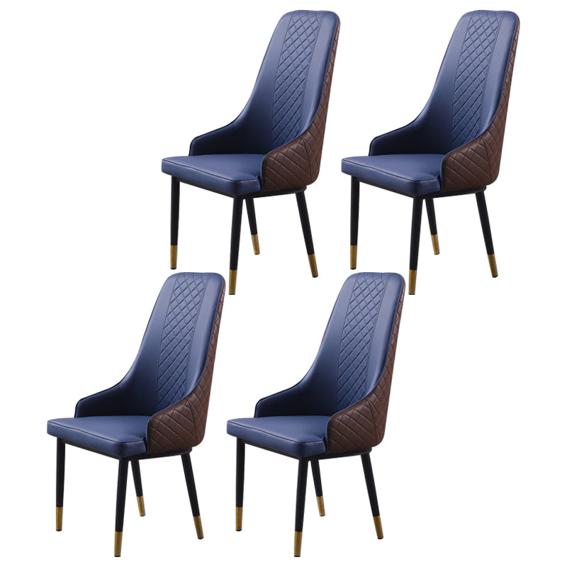 Minimalist Style Upholstered Side Chair Leather Dining Armless Chair for Home Use