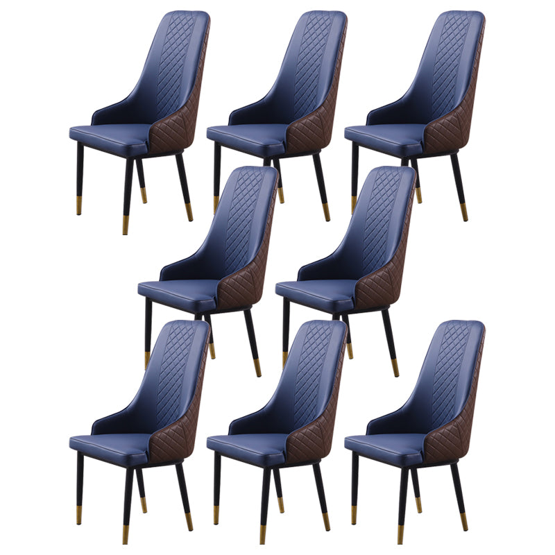 Minimalist Style Upholstered Side Chair Leather Dining Armless Chair for Home Use