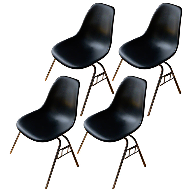 Minimalist Style Solid Back Plastic Chair for Home Use Stackable Armless Side Chair