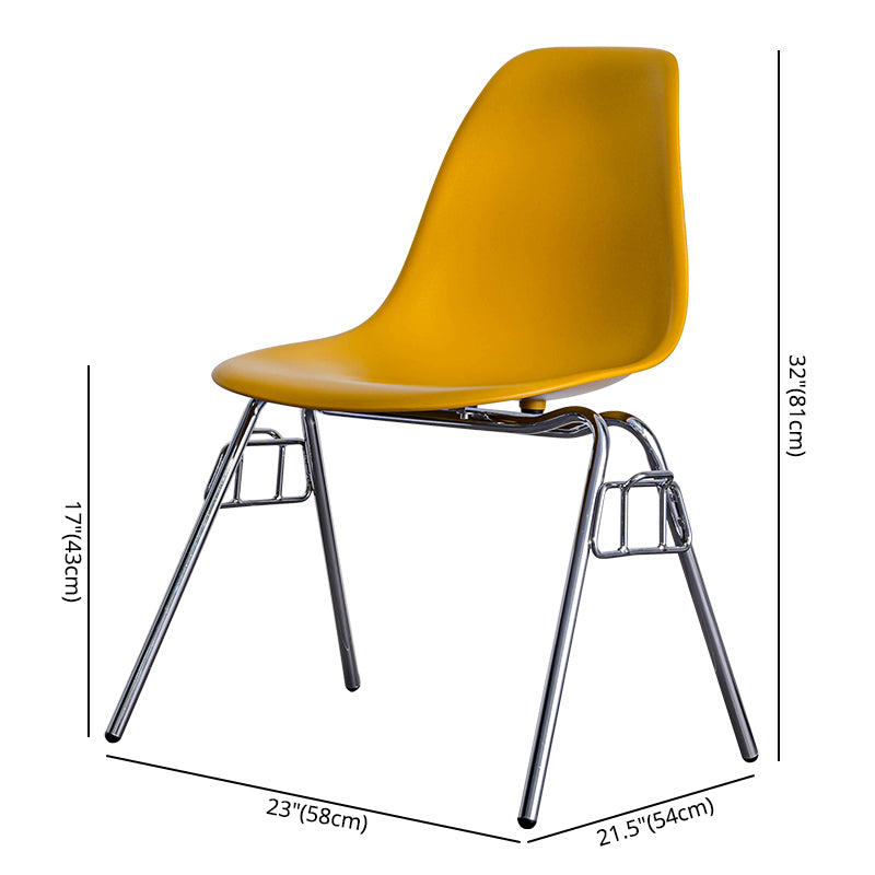 Minimalist Style Solid Back Plastic Chair for Home Use Stackable Armless Side Chair