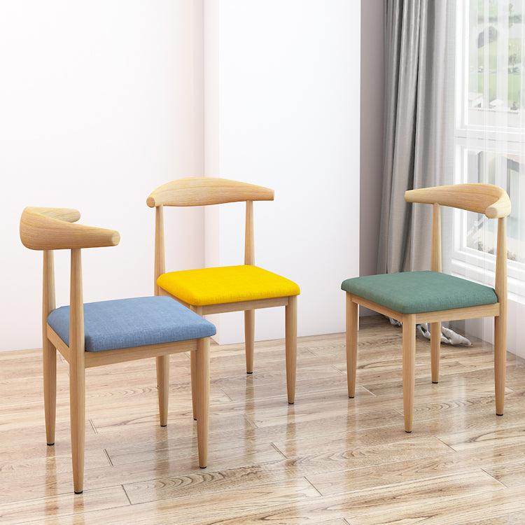 Contemporary Style Metal Chair Set Kitchen Dining Open Back Side Chairs