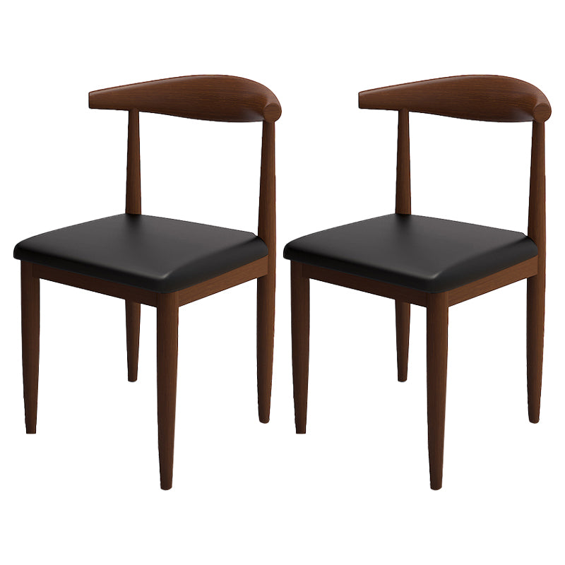 Contemporary Style Metal Chair Set Kitchen Dining Open Back Side Chairs