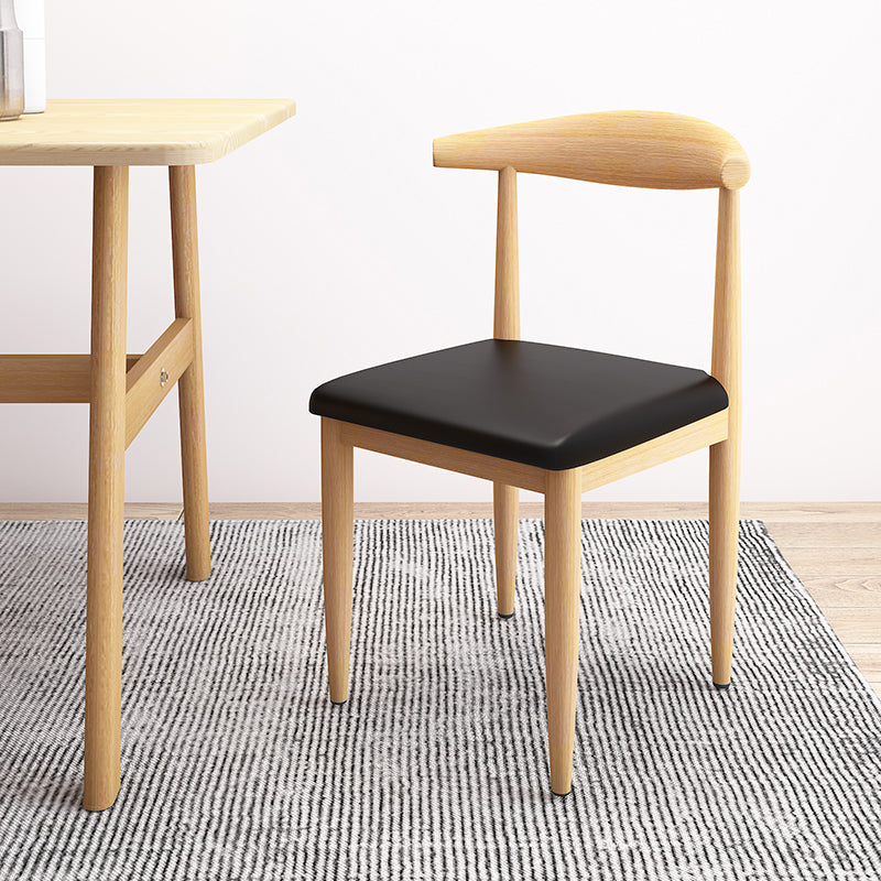 Contemporary Style Metal Chair Set Kitchen Dining Open Back Side Chairs