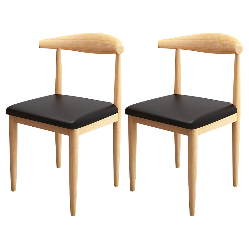 Contemporary Style Metal Chair Set Kitchen Dining Open Back Side Chairs