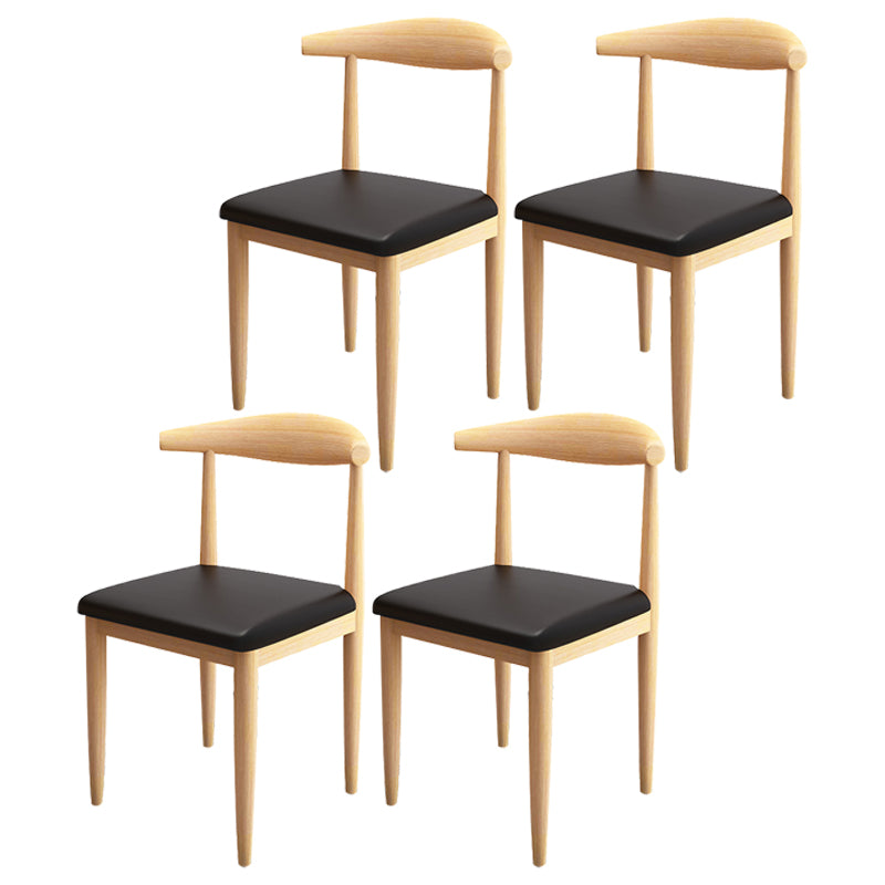 Contemporary Style Metal Chair Set Kitchen Dining Open Back Side Chairs