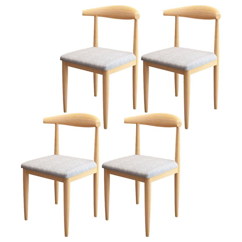 Contemporary Style Metal Chair Set Kitchen Dining Open Back Side Chairs