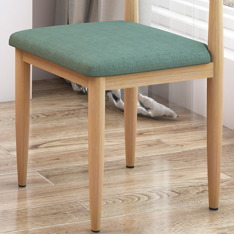 Contemporary Style Metal Chair Set Kitchen Dining Open Back Side Chairs