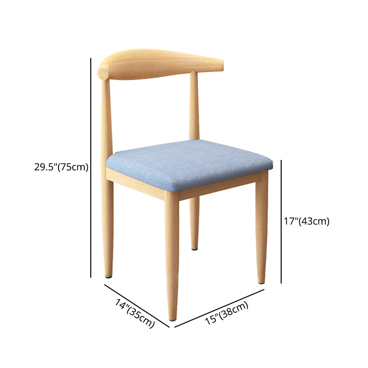 Contemporary Style Metal Chair Set Kitchen Dining Open Back Side Chairs