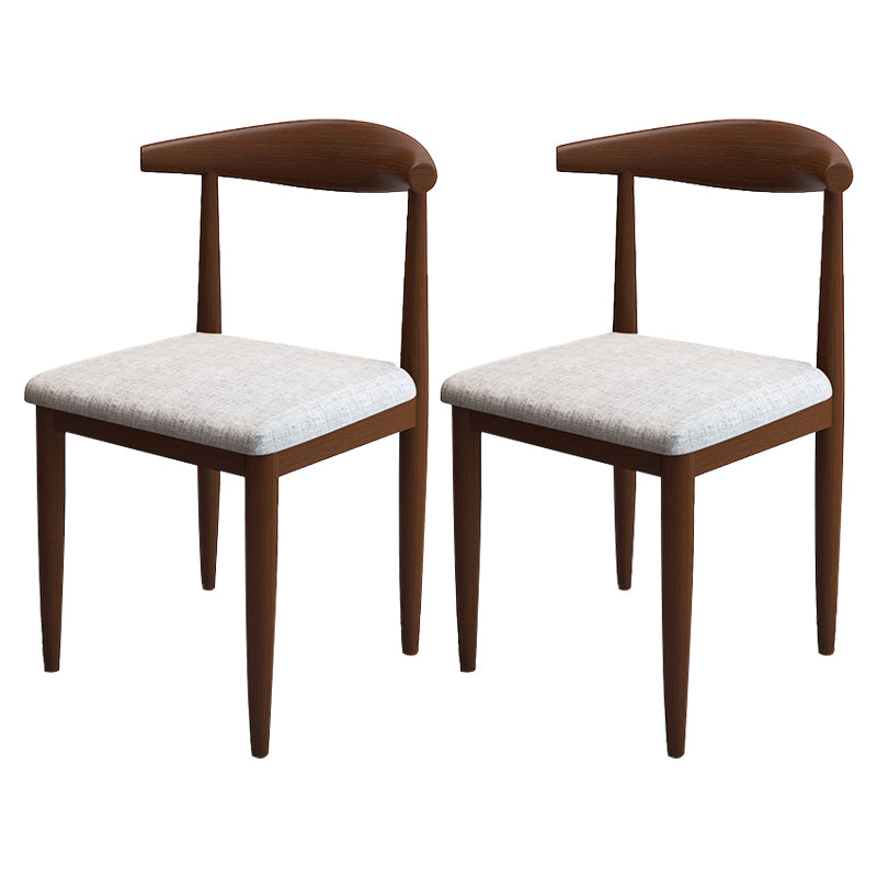 Contemporary Style Metal Chair Set Kitchen Dining Open Back Side Chairs