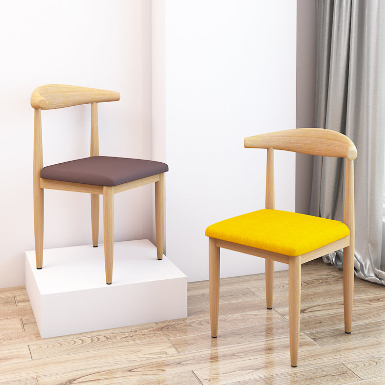 Contemporary Style Metal Chair Set Kitchen Dining Open Back Side Chairs
