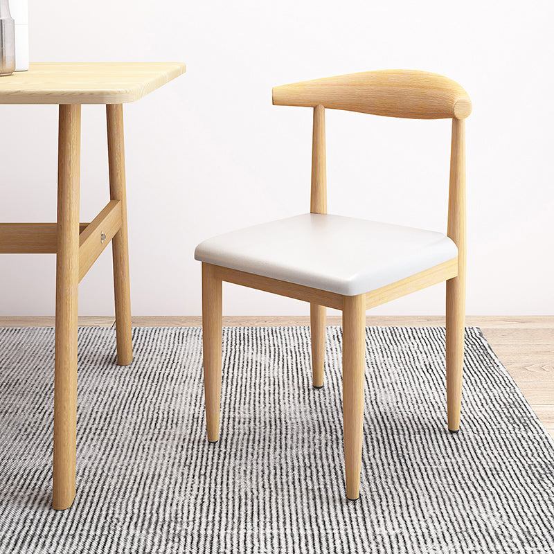 Contemporary Style Metal Chair Set Kitchen Dining Open Back Side Chairs