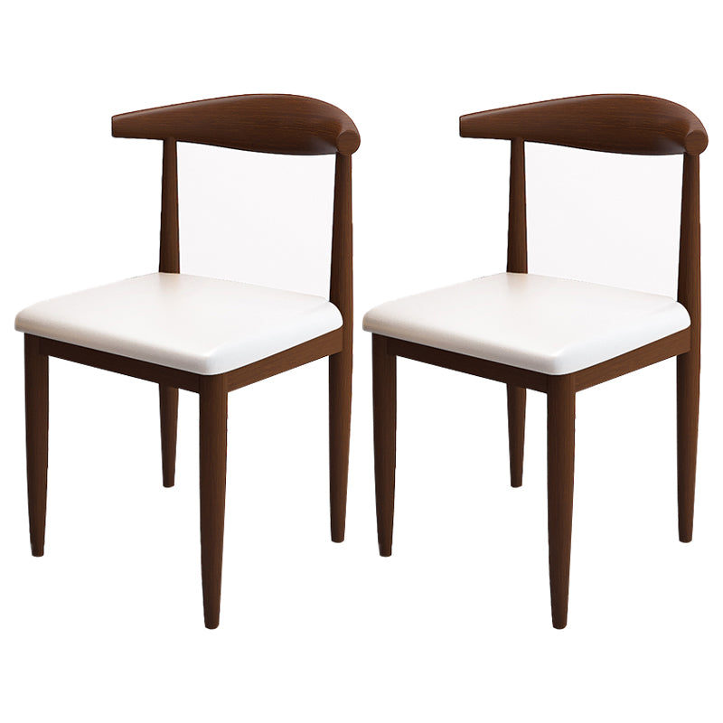 Contemporary Style Metal Chair Set Kitchen Dining Open Back Side Chairs