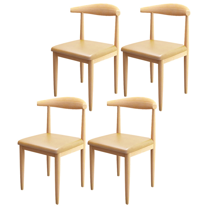 Contemporary Style Metal Chair Set Kitchen Dining Open Back Side Chairs