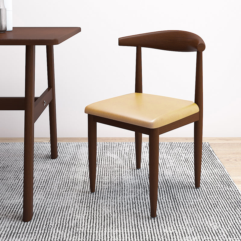 Contemporary Style Metal Chair Set Kitchen Dining Open Back Side Chairs
