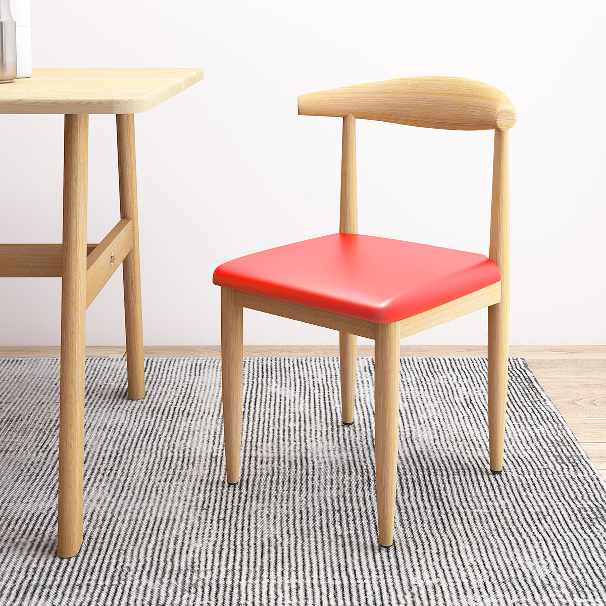 Contemporary Style Metal Chair Set Kitchen Dining Open Back Side Chairs