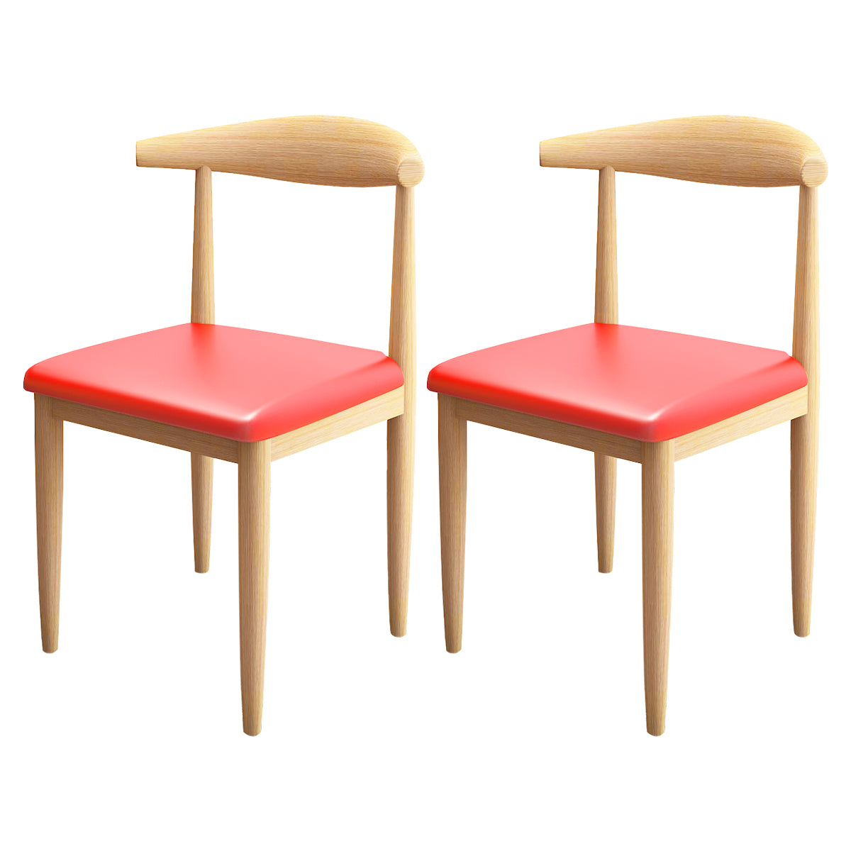 Contemporary Style Metal Chair Set Kitchen Dining Open Back Side Chairs