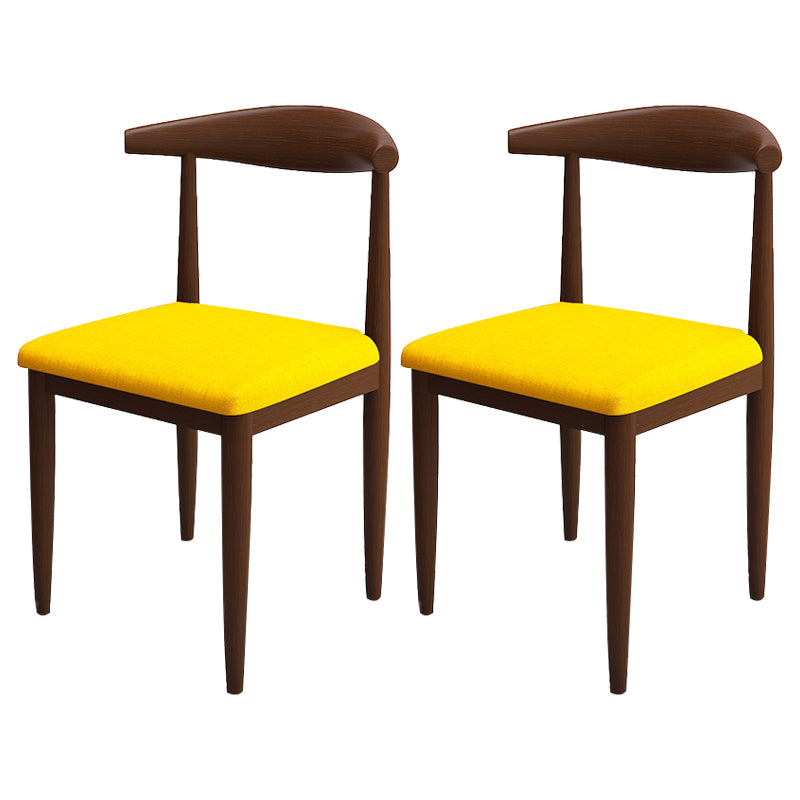 Contemporary Style Metal Chair Set Kitchen Dining Open Back Side Chairs