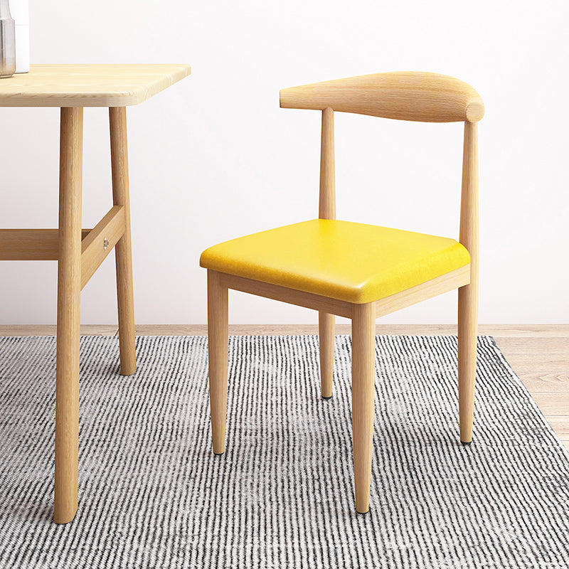 Contemporary Style Metal Chair Set Kitchen Dining Open Back Side Chairs