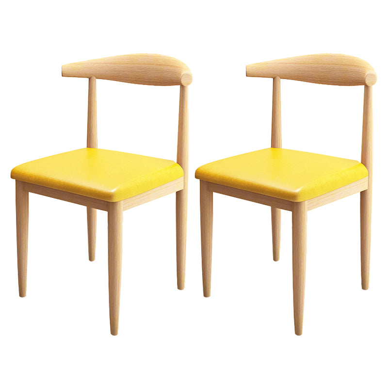 Contemporary Style Metal Chair Set Kitchen Dining Open Back Side Chairs