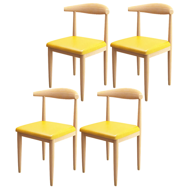 Contemporary Style Metal Chair Set Kitchen Dining Open Back Side Chairs