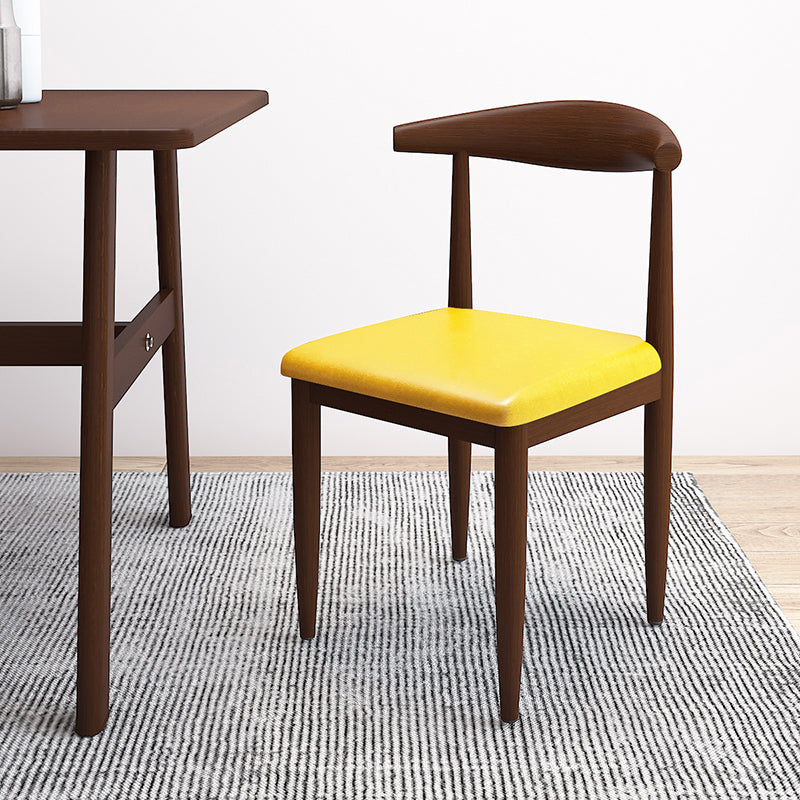 Contemporary Style Metal Chair Set Kitchen Dining Open Back Side Chairs