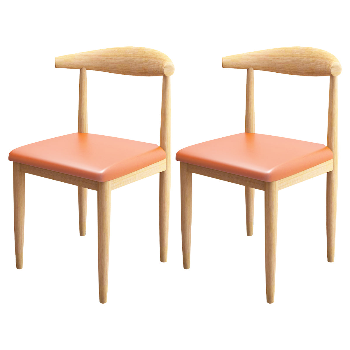 Contemporary Style Metal Chair Set Kitchen Dining Open Back Side Chairs