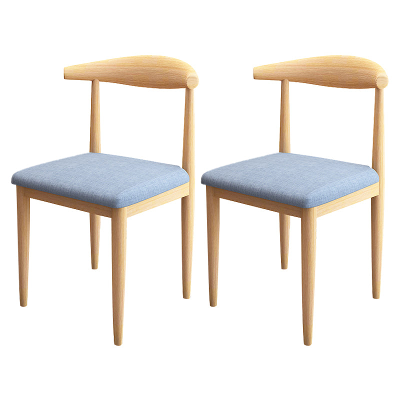 Contemporary Style Metal Chair Set Kitchen Dining Open Back Side Chairs