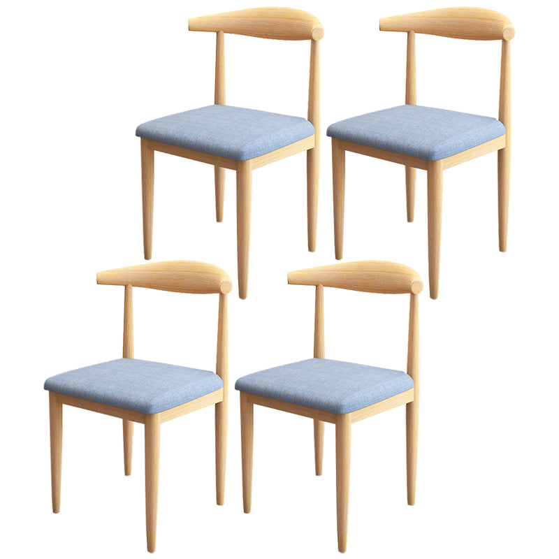 Contemporary Style Metal Chair Set Kitchen Dining Open Back Side Chairs