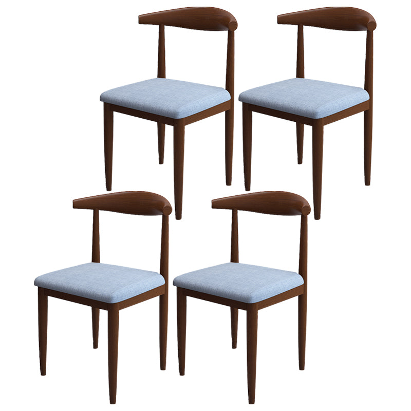 Contemporary Style Metal Chair Set Kitchen Dining Open Back Side Chairs