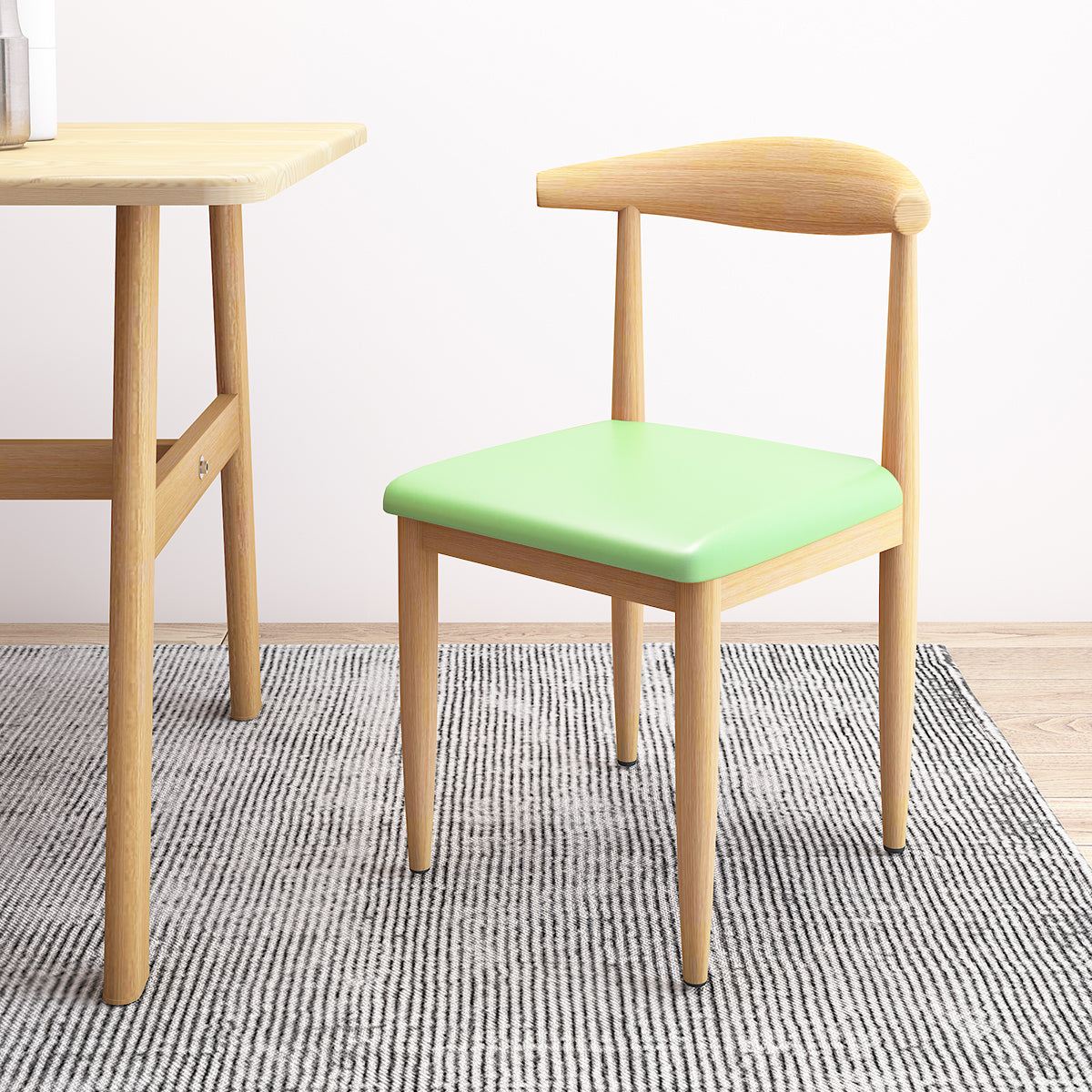 Contemporary Style Metal Chair Set Kitchen Dining Open Back Side Chairs