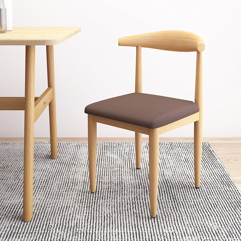 Contemporary Style Metal Chair Set Kitchen Dining Open Back Side Chairs